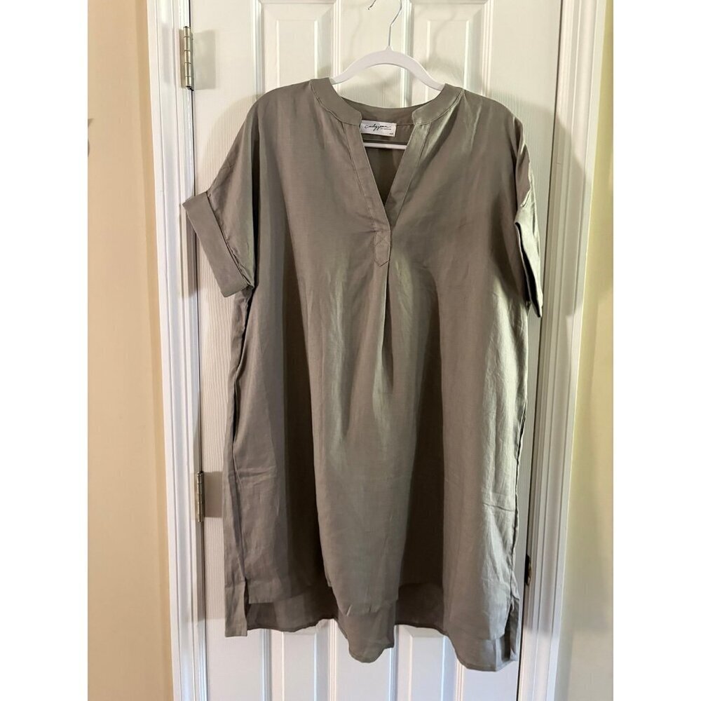 Carly Jean Los Angeles Linen Shirt Dress Medium Large NEW